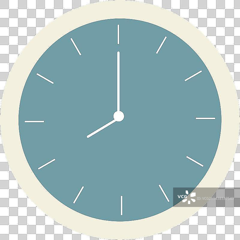 一只挂在墙上的现代风格简洁时钟图片素材