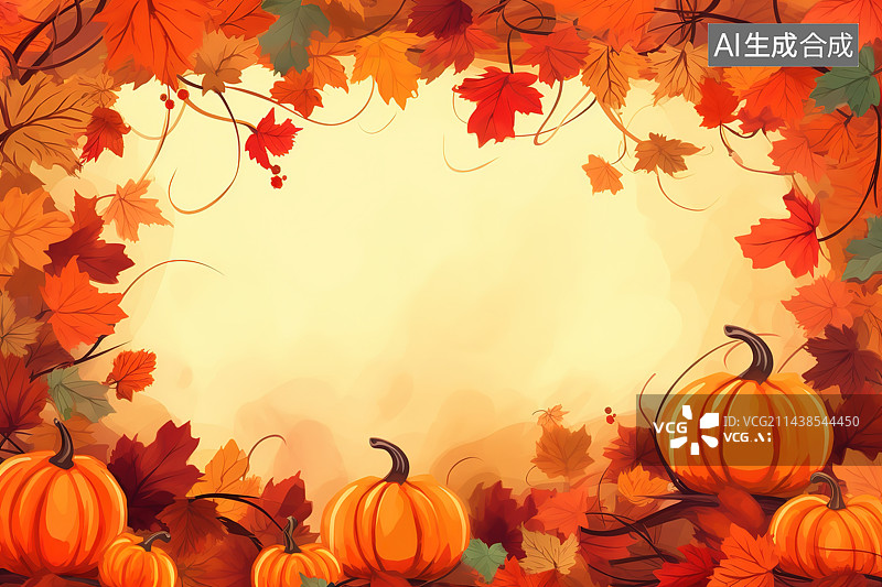 【AI数字艺术】秋季枫叶背景图图片素材