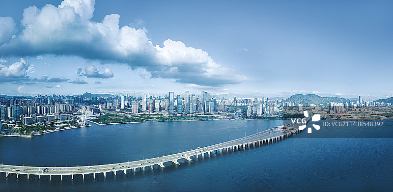 前海湾蓝天图片素材