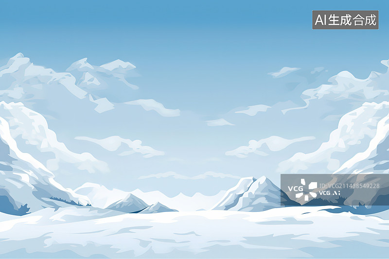【AI数字艺术】雪山冰川自然风光图片素材