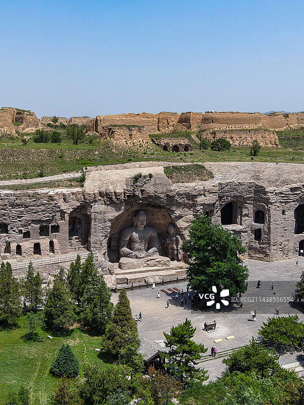 山西大同云冈石窟风光图片素材