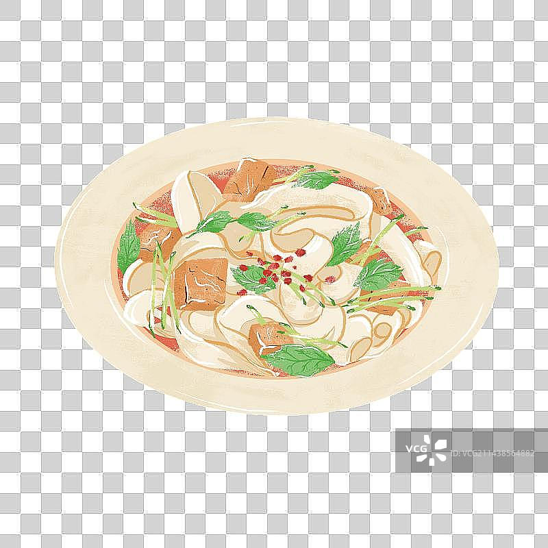 手绘西安美食凉皮图片素材