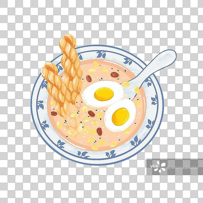 手绘西安美食油茶麻花图片素材