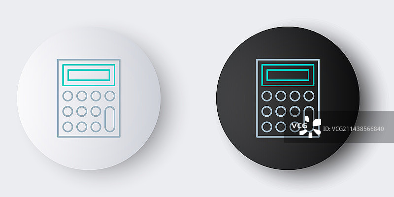 灰色背景上的线条计算器图标图片素材