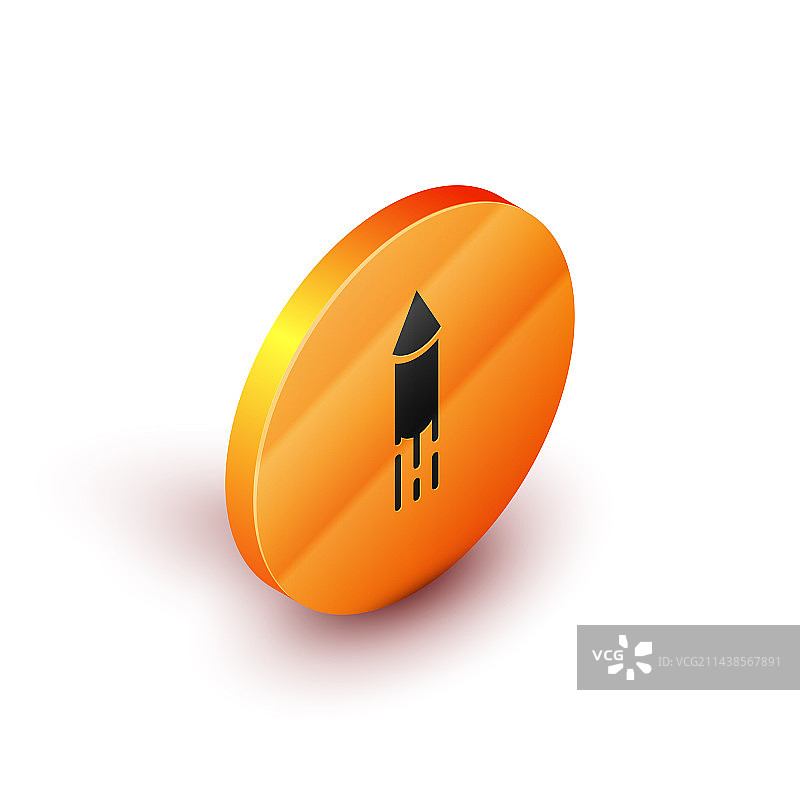 2.5D烟花火箭图标，白色背景图片素材