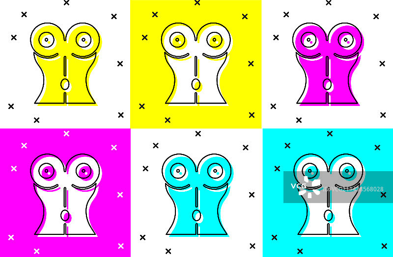 彩色背景上的女性腰部图标图片素材