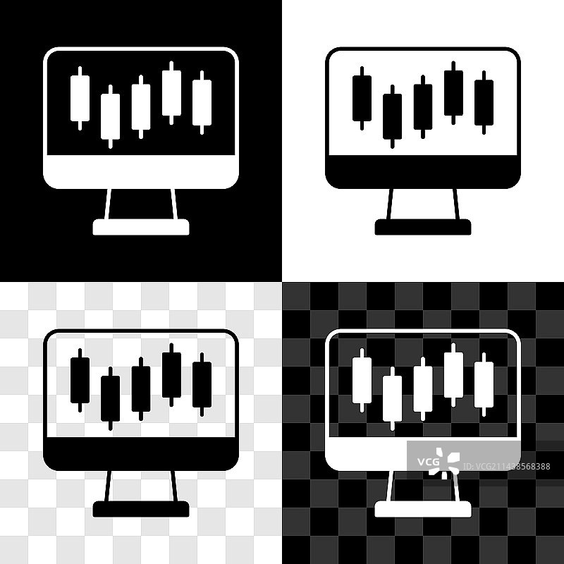 带有股票市场增长图表的电脑素材图片素材