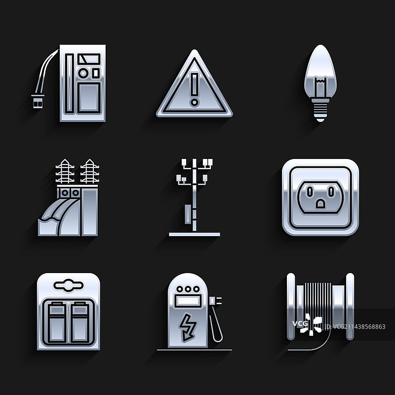 高压电线杆电动汽车图片素材