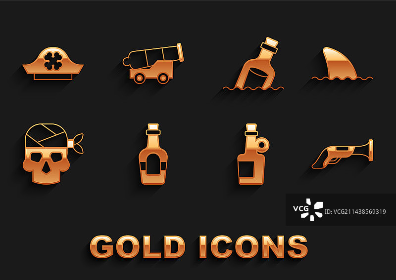 朗姆酒、鲨鱼鳍和海浪图片素材