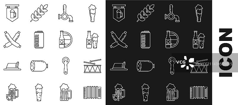 线性乐器手风琴鼓合集图片素材