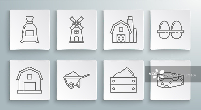 农舍风车手推车概念banner图片素材