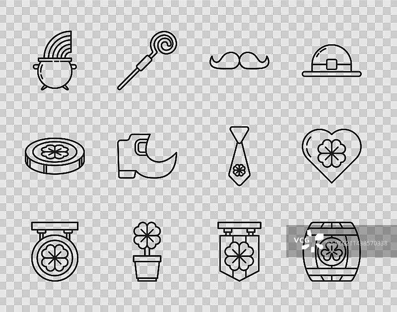 带四叶草的街道标志图片素材