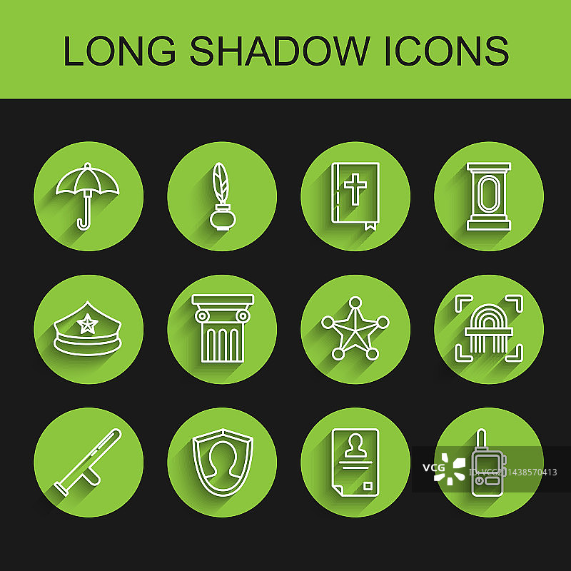 警用橡胶警棍、用户保护等线条元素图片素材