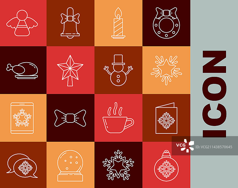 圣诞球明信片燃烧的星星线条设计图片素材