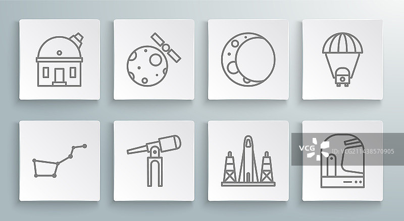 大熊星座和卫星线条设计图片素材