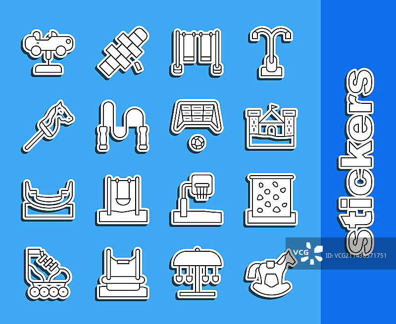 马鞍、秋千与攀岩墙线条素材图片素材