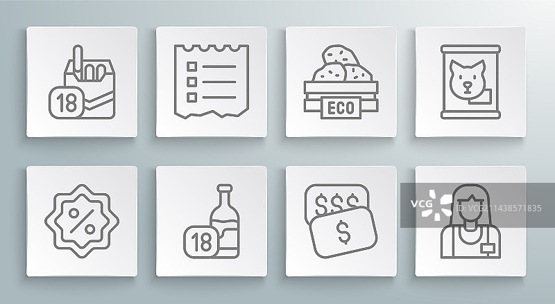 折扣标签 百分比 购物清单 葡萄酒套装线条图片素材