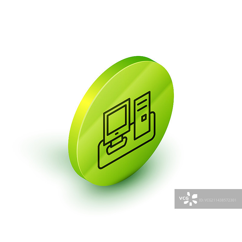 2.5D线条带键盘的电脑显示器图片素材