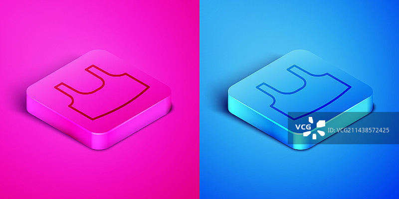 粉色背景上的2.5D汗衫线条图标图片素材