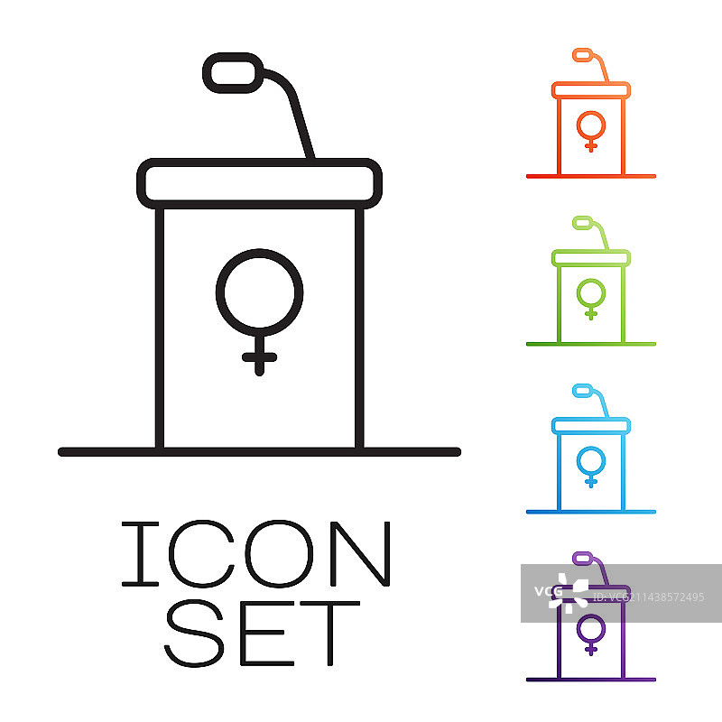 黑色线条舞台讲台或辩论台图片素材