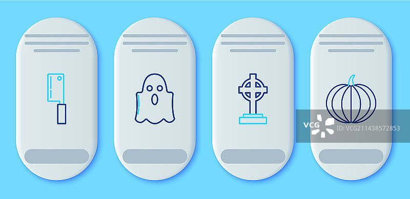 带有十字架的墓碑和切肉刀图片素材