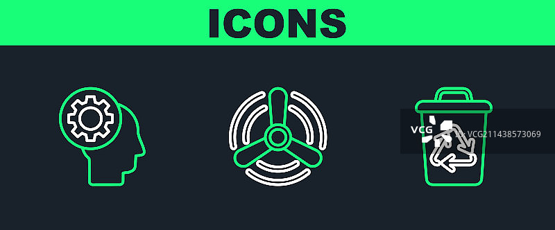 带有回收标志的垃圾桶图片素材