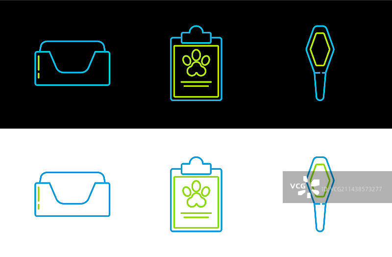 宠物医疗床药瓶剪贴板套装图片素材