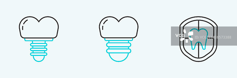 牙科保护种植牙图标系列图片素材