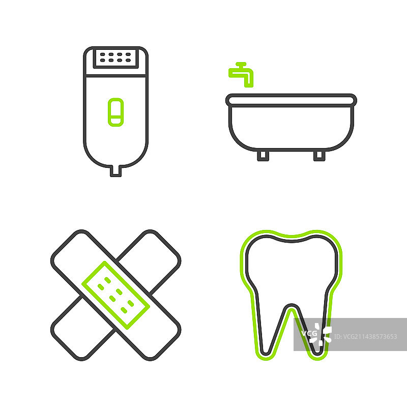 牙齿交叉绷带石膏浴缸设计图片素材