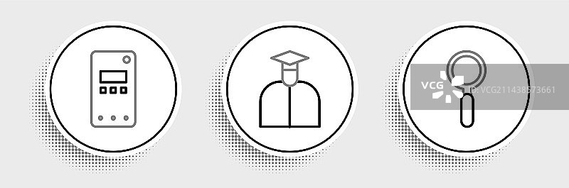 放大镜、手机线条组合图片素材