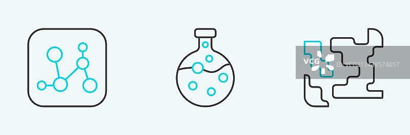 气态化学式和试管线性组合图片素材