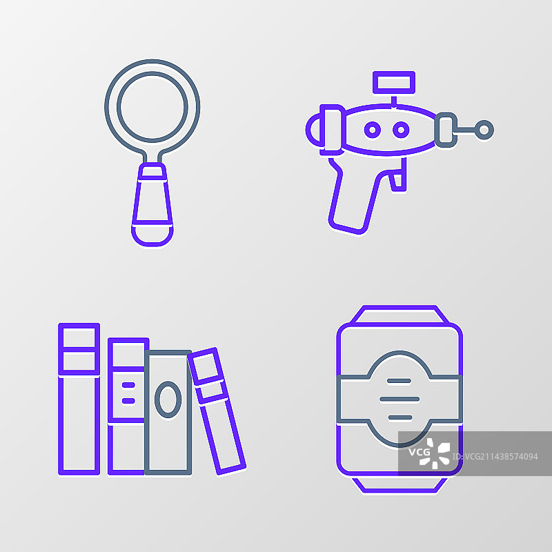 能量饮料书籍射线枪图标图片素材