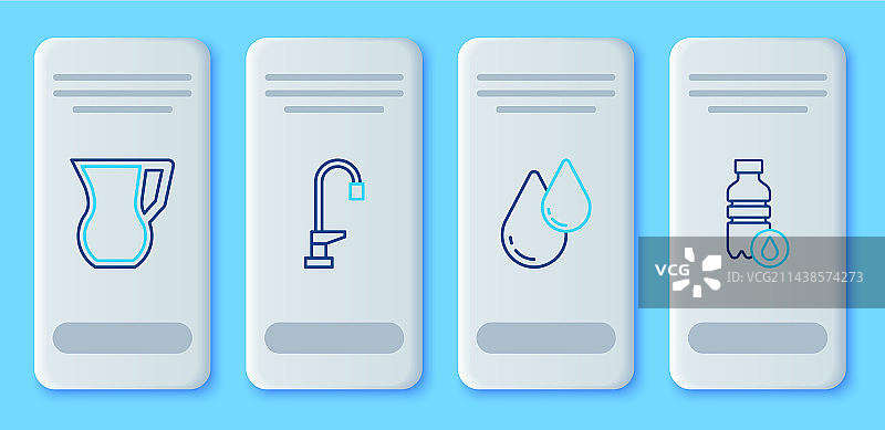 水龙头滴水、水壶与玻璃杯组合图片素材