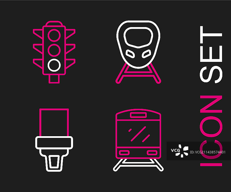 火车线路、安全带和高速列车图片素材