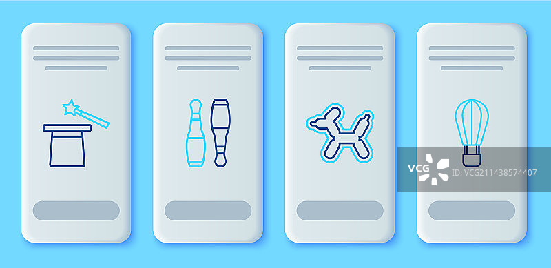 保龄球瓶、气球狗与魔术帽图片素材