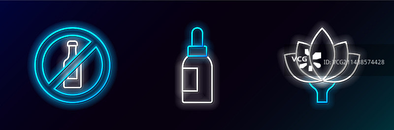 莲花、禁止酒精和精油图案图片素材