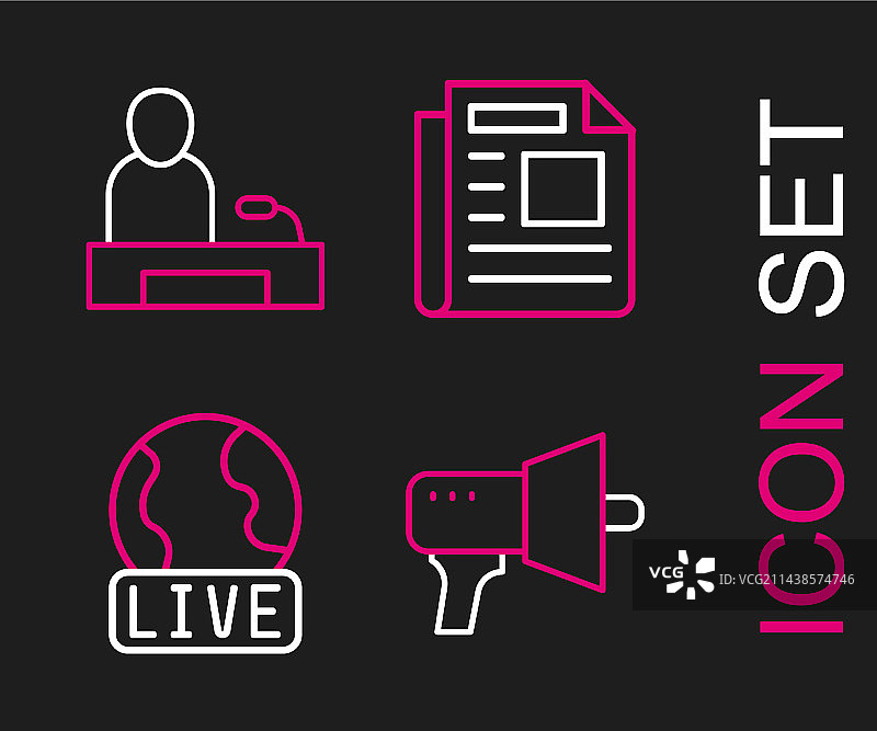 扩音器直播报道新闻系列图片素材