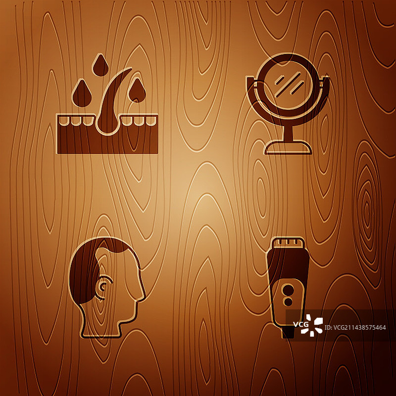 电动剃须刀片和护发油套装图片素材