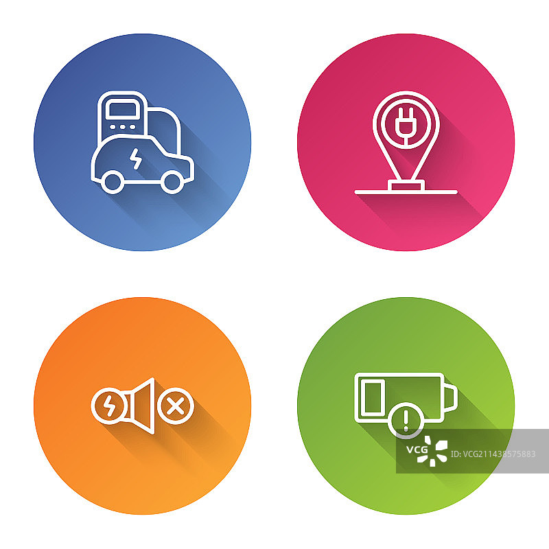 电动汽车充电停车位线条素材图片素材