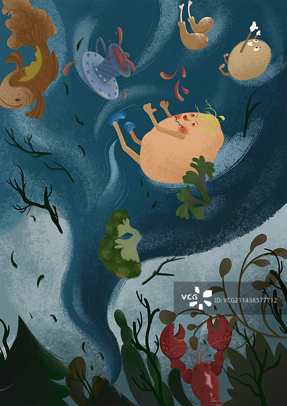 被冲走的土豆图片素材