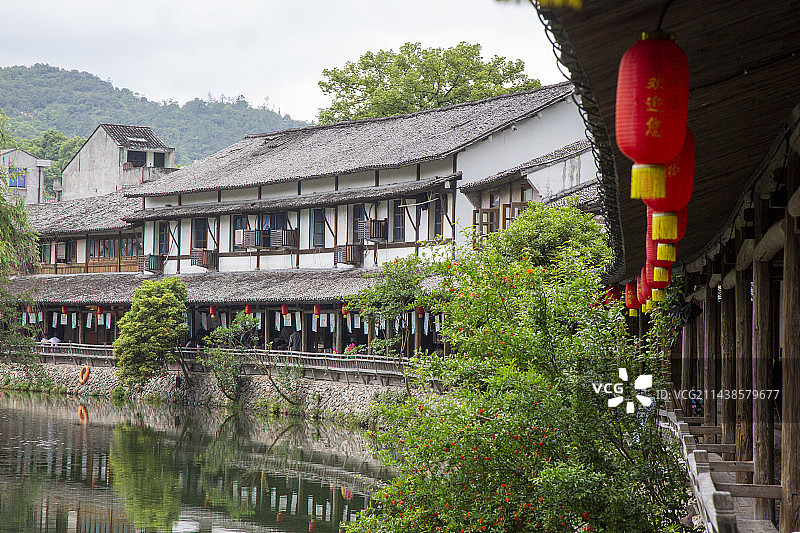 浙江温州市永嘉县楠溪江古村：岩头村图片素材