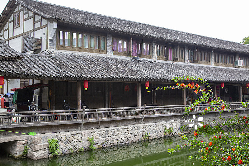 浙江温州市永嘉县楠溪江古村：岩头村图片素材