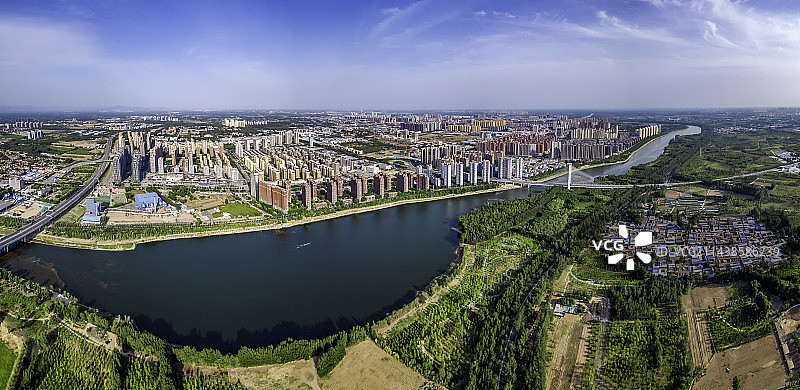 航拍燕郊城市全景图片素材
