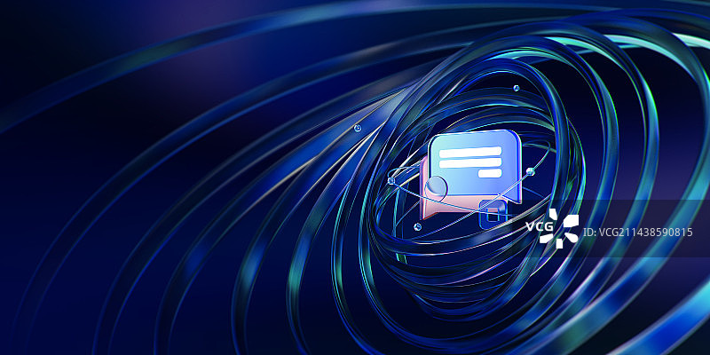 3D科技风格交流对话主题插画图片素材