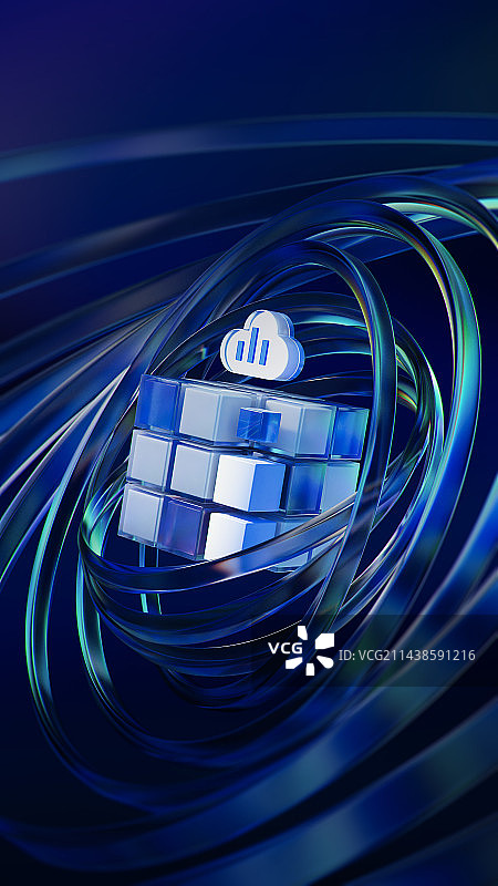 3D科技风格云服务主题插画图片素材