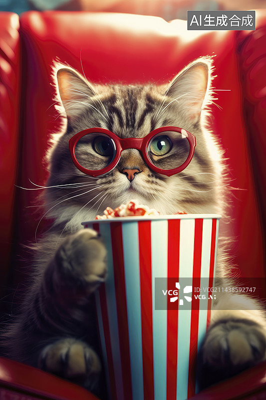 【AI数字艺术】看电影系列图片素材
