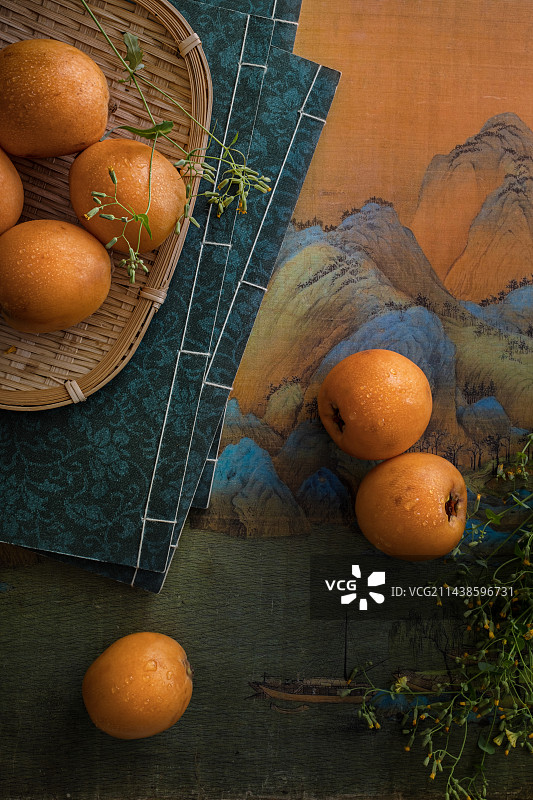 传统文化与枇杷图片素材