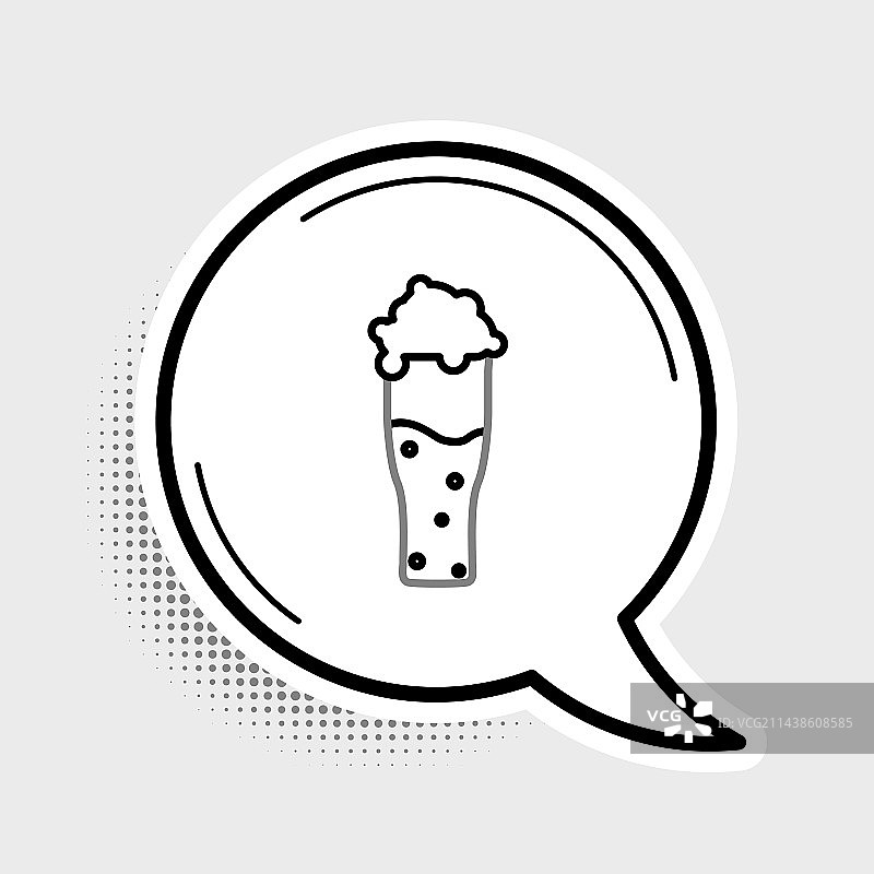 灰色背景上的啤酒杯线条图标图片素材