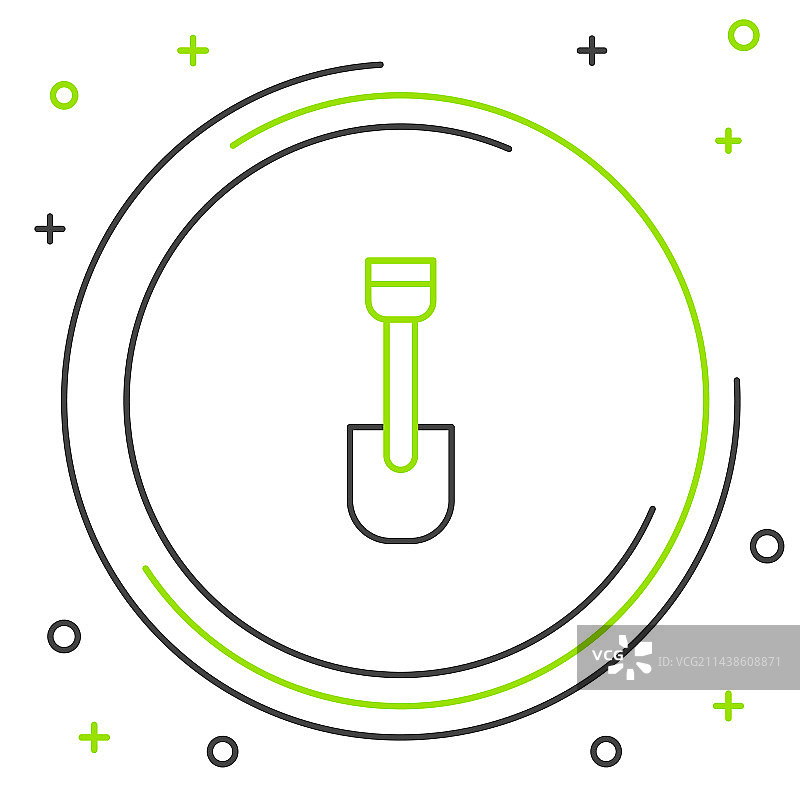 白色背景上的线条铲子玩具图标图片素材