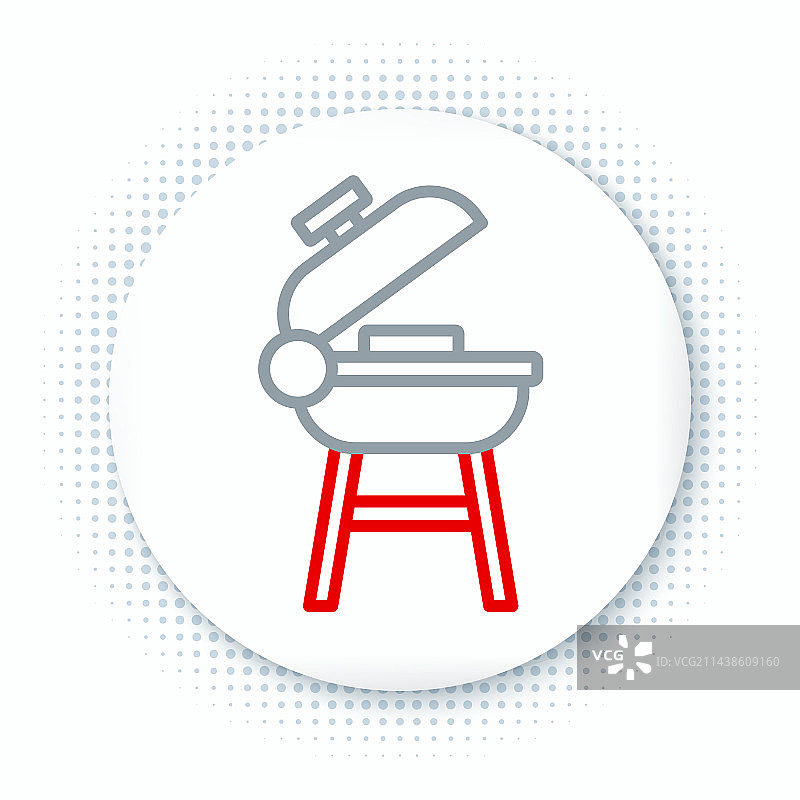 白色背景上的烧烤架线条图标图片素材
